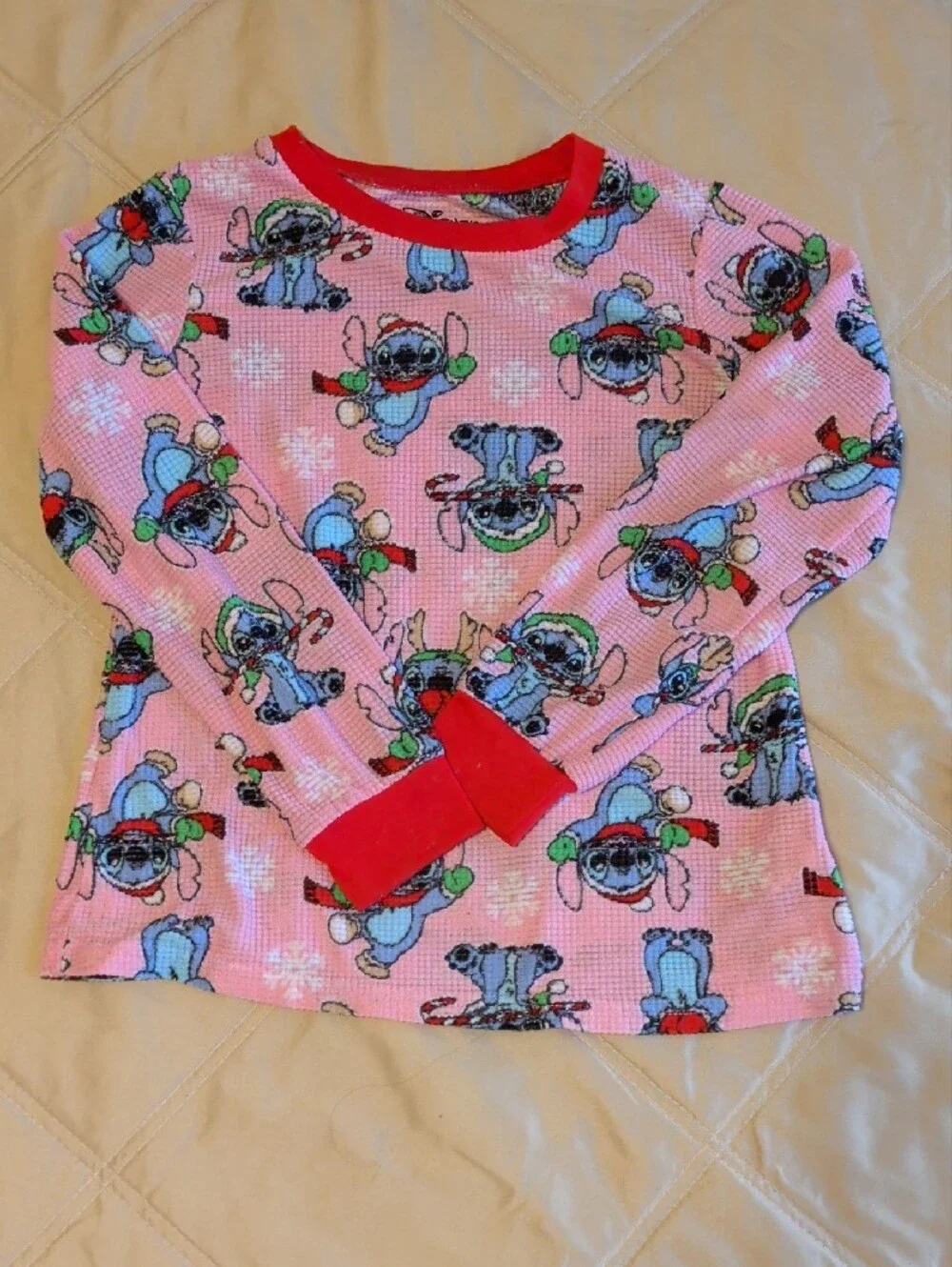 Girls Disney Holiday Character Thermal Pajama Sets - Pink & Navy